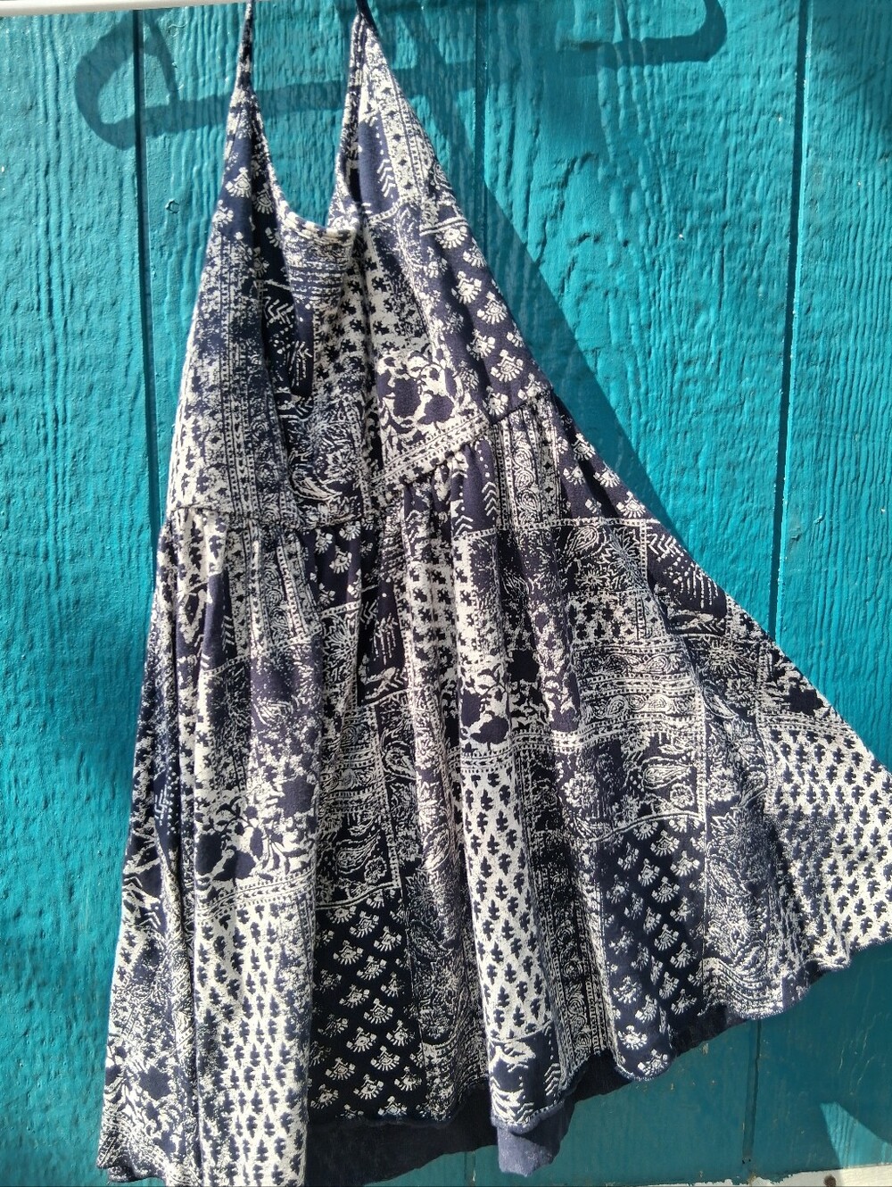 Billabong Navy and White Printed Summer Dress Size Small